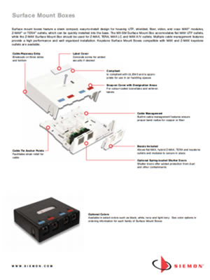 Keystone Surface Mount Boxes Spec Sheet